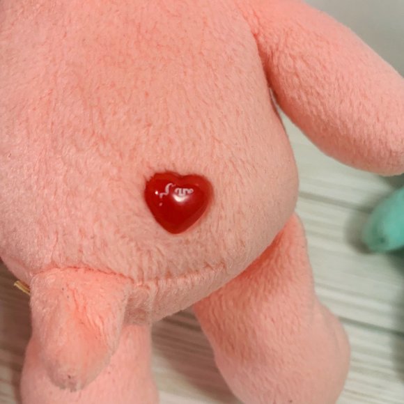 Vintage 2002 Care Bears Bean Bag Plush Cheer Bear Wish Bear Lot of 2 - Picture 6 of 12